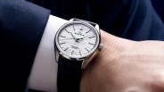 grand seiko dress watch on a mans wrist